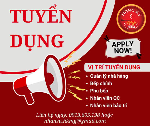 TUYỂN DỤNG CHUỖI HỒNG KÝ MÌ GIA